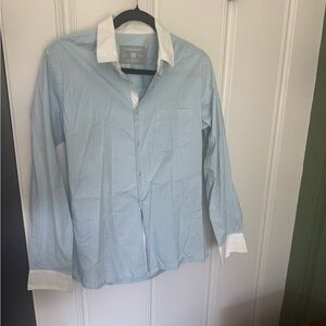 Latitude Supply Co Light Blue and White Men's Casual Shirt